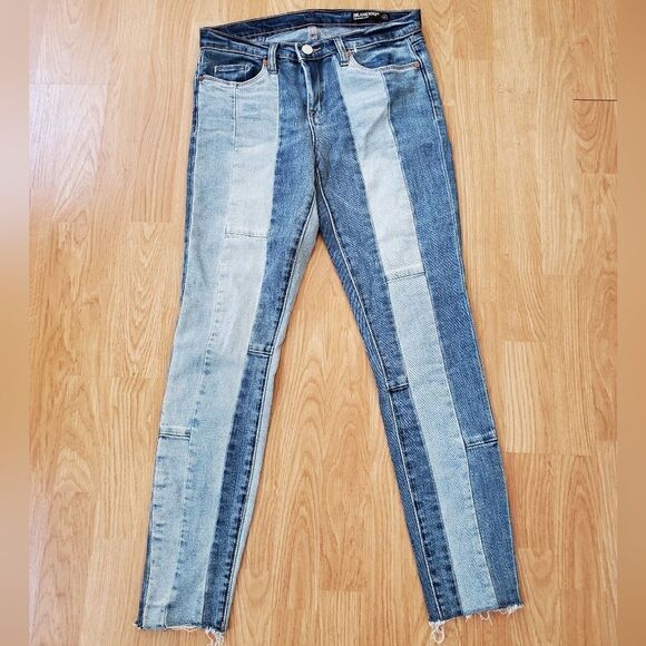 BLANKNYC Reade Patchwork Crop Skinny Denim Sz 27 - Picture 3 of 12